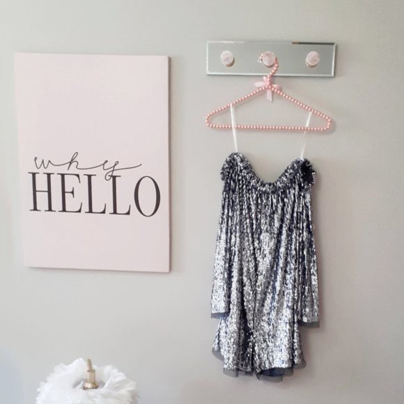 NWT Free People charcoal grey sequin & tulle romper - Picture 7 of 8